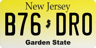NJ license plate B76DRO