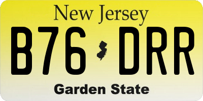 NJ license plate B76DRR