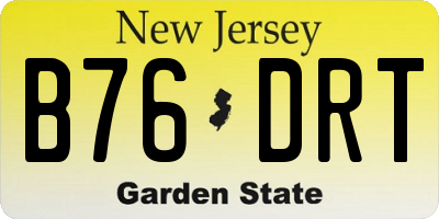 NJ license plate B76DRT