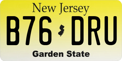NJ license plate B76DRU