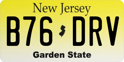 NJ license plate B76DRV