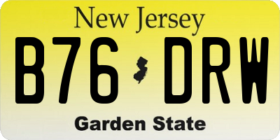 NJ license plate B76DRW