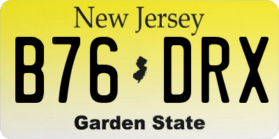 NJ license plate B76DRX