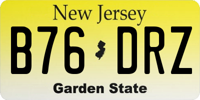 NJ license plate B76DRZ