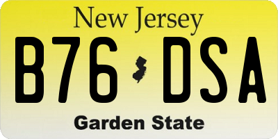 NJ license plate B76DSA
