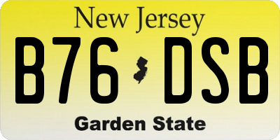 NJ license plate B76DSB