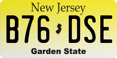 NJ license plate B76DSE