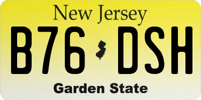 NJ license plate B76DSH