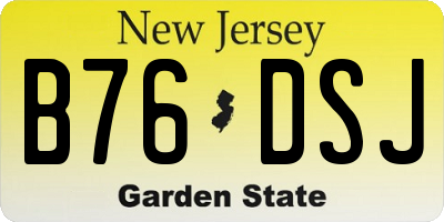 NJ license plate B76DSJ