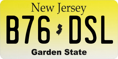 NJ license plate B76DSL