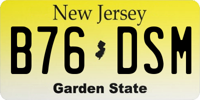 NJ license plate B76DSM