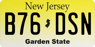 NJ license plate B76DSN