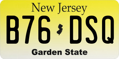 NJ license plate B76DSQ