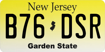 NJ license plate B76DSR