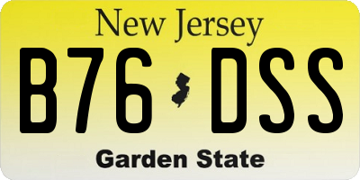NJ license plate B76DSS
