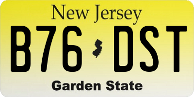 NJ license plate B76DST