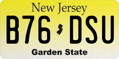 NJ license plate B76DSU