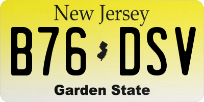 NJ license plate B76DSV