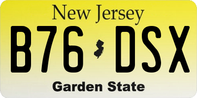 NJ license plate B76DSX