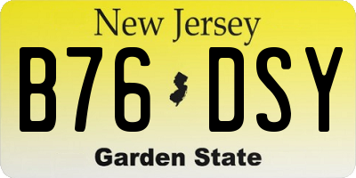 NJ license plate B76DSY
