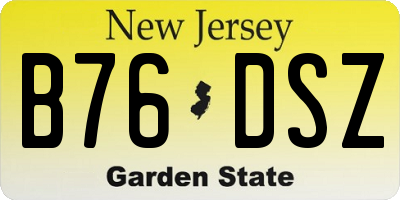 NJ license plate B76DSZ