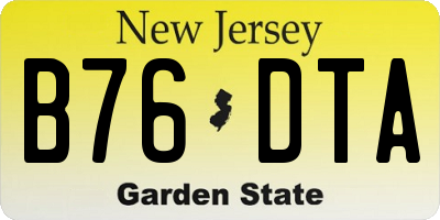 NJ license plate B76DTA