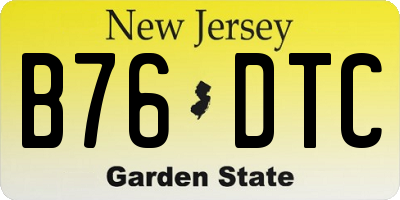 NJ license plate B76DTC
