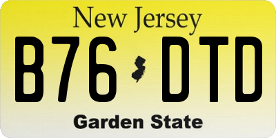 NJ license plate B76DTD
