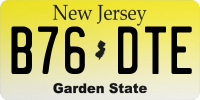 NJ license plate B76DTE