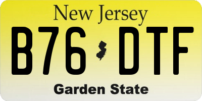 NJ license plate B76DTF