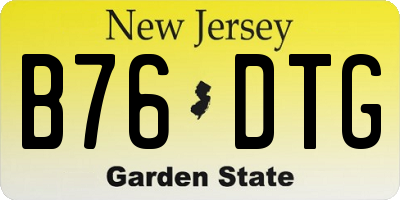 NJ license plate B76DTG