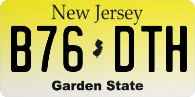 NJ license plate B76DTH