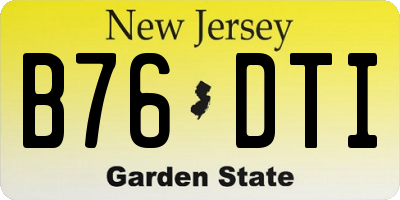 NJ license plate B76DTI