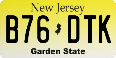 NJ license plate B76DTK