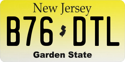 NJ license plate B76DTL