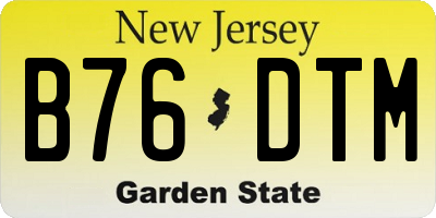 NJ license plate B76DTM