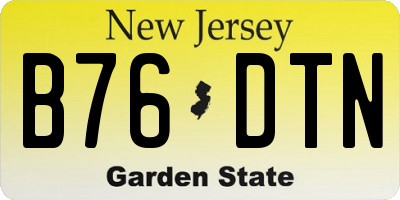 NJ license plate B76DTN