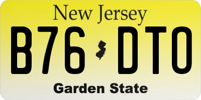 NJ license plate B76DTO