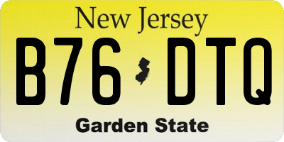 NJ license plate B76DTQ