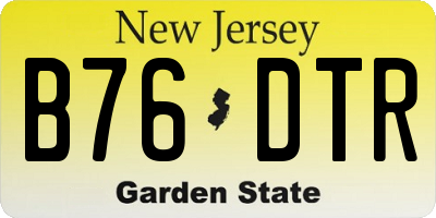 NJ license plate B76DTR