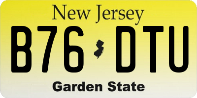 NJ license plate B76DTU