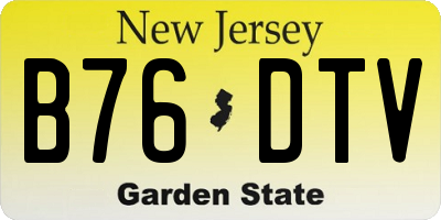 NJ license plate B76DTV