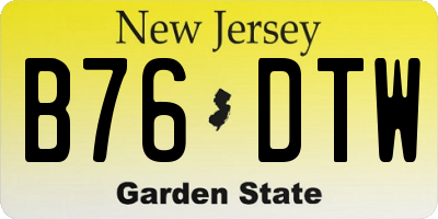 NJ license plate B76DTW