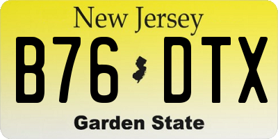 NJ license plate B76DTX