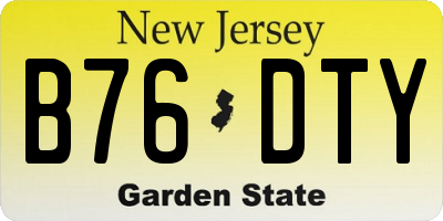 NJ license plate B76DTY