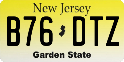 NJ license plate B76DTZ