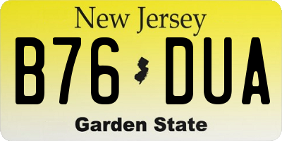 NJ license plate B76DUA