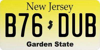 NJ license plate B76DUB