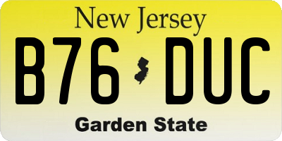 NJ license plate B76DUC