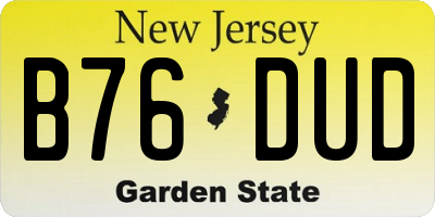 NJ license plate B76DUD